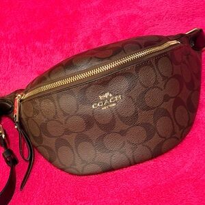 Coach Signature Brown Crossbody/Waist Bag